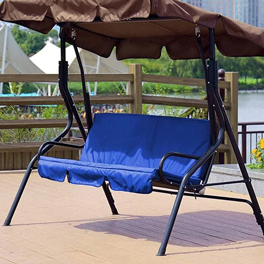 Outdoor Swing Cover Outdoor 3 Seater Swing Chair Cushion Waterproof Sunscreen Swing Seat Dust Cover For Porch Patio Garden