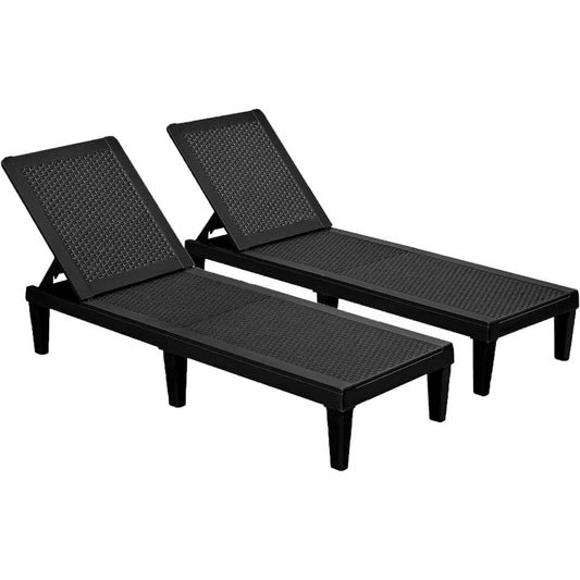 Devoko Outdoor Chaise Lounge Chair Set of 2 for Outside Pool Patio