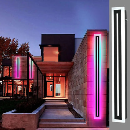 Outdoor Long Strip Modern LED Wall Lighting Fixture Lamps,Wall Sconce Fixture Wall lamp Elegant Frosted White Acrylic IP67 Anti