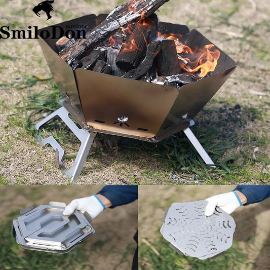 SmiloDon Camping Brazier Folding Bonfire Stove