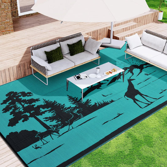 Outdoor Rug Waterproof Reversible Patio Rug