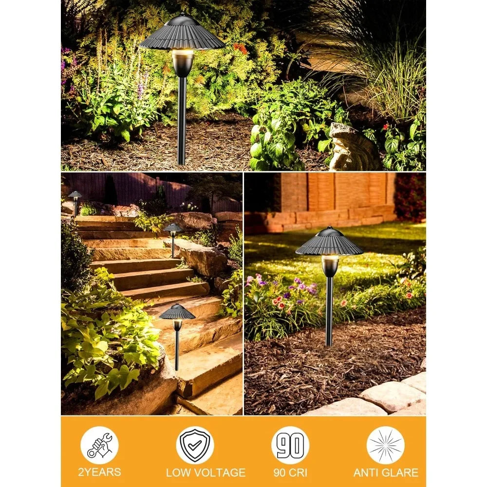 Low Voltage Landscape Pathway Lights, 5W Aluminum Outdoor LED Landscape Lighting, 12-24V 3000K Waterproof Wired Path Light