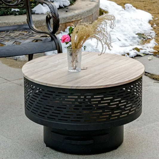 Wood Burning Fire Pits with Grill & Lid