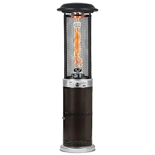 Stainless Steel Propane Patio Heater 36000 BTUs Glass Tube Commercial Outdoor Heater Tip-over Safety Valve Easy Install