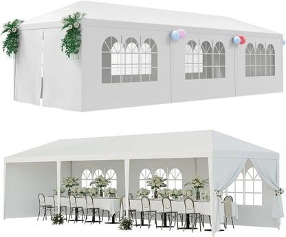 10'x30' Outdoor Canopy Tent Patio Camping Gazebo Shelter Pavilion Cater Party Wedding BBQ Events Tent W/Removable Sidewalls Home