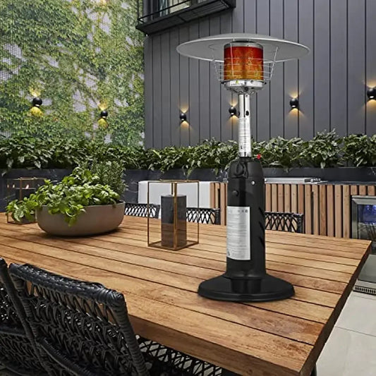 Outdoor Propane Patio Heater 11000 BTU Standing Floor Heater with Ignition System Garden Porch Balcony Restaurant Courtyard Fire